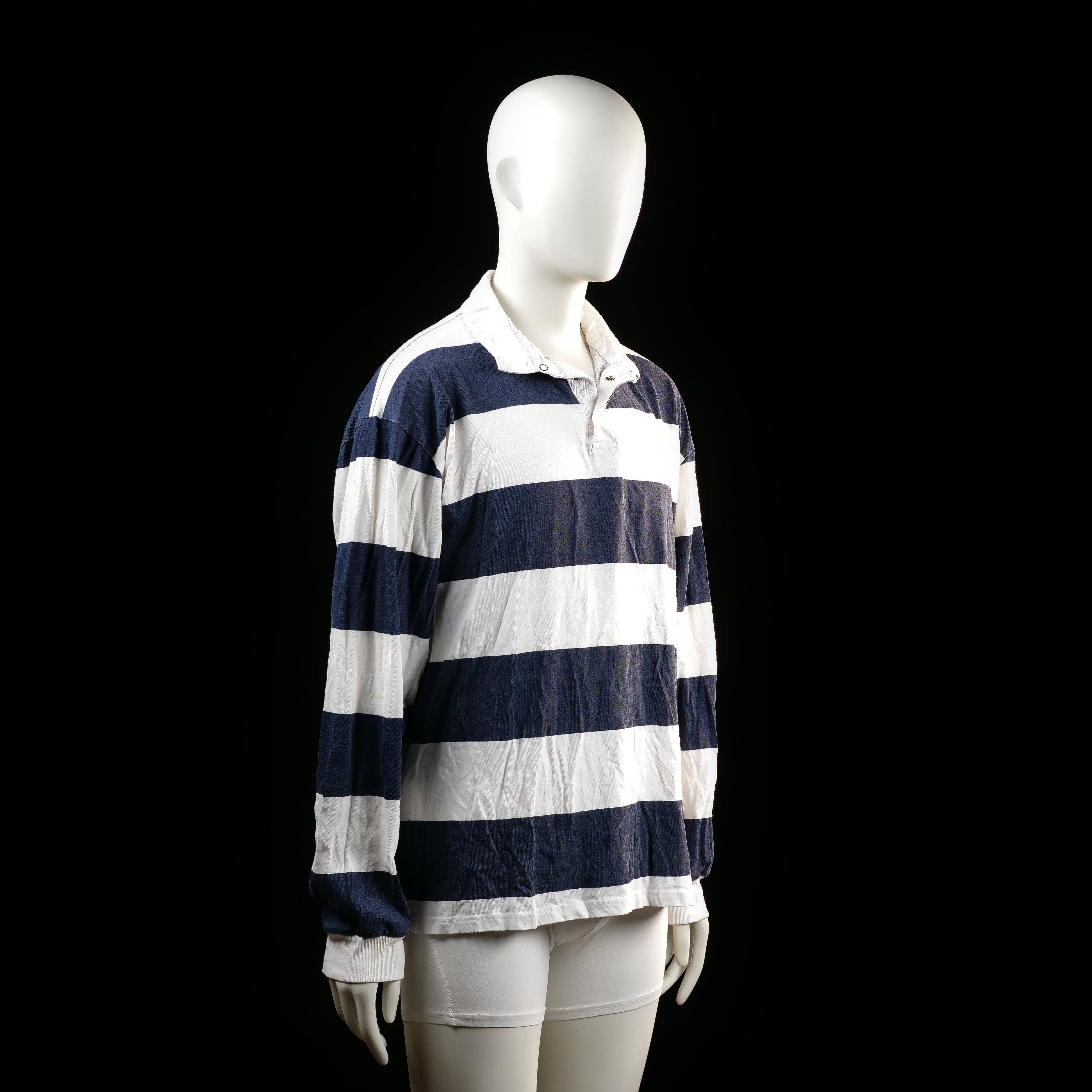Shirt - White & Navy - Size L