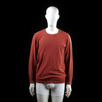 Jakamen - Sweater - Brick Red - Size XL - Long-sleeve crew neck sweater with ribbed cuffs and hem. Small logo detail on the left chest.