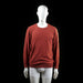 Jakamen - Sweater - Brick Red - Size XL - Long-sleeve crew neck sweater with ribbed cuffs and hem. Small logo detail on the left chest.