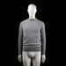 Zara - Sweater - Light Gray - Size S - Light gray long-sleeve knit top with a mock neckline and ribbed cuffs and hem. Seam lines run diagonally from the collar to the underarms.