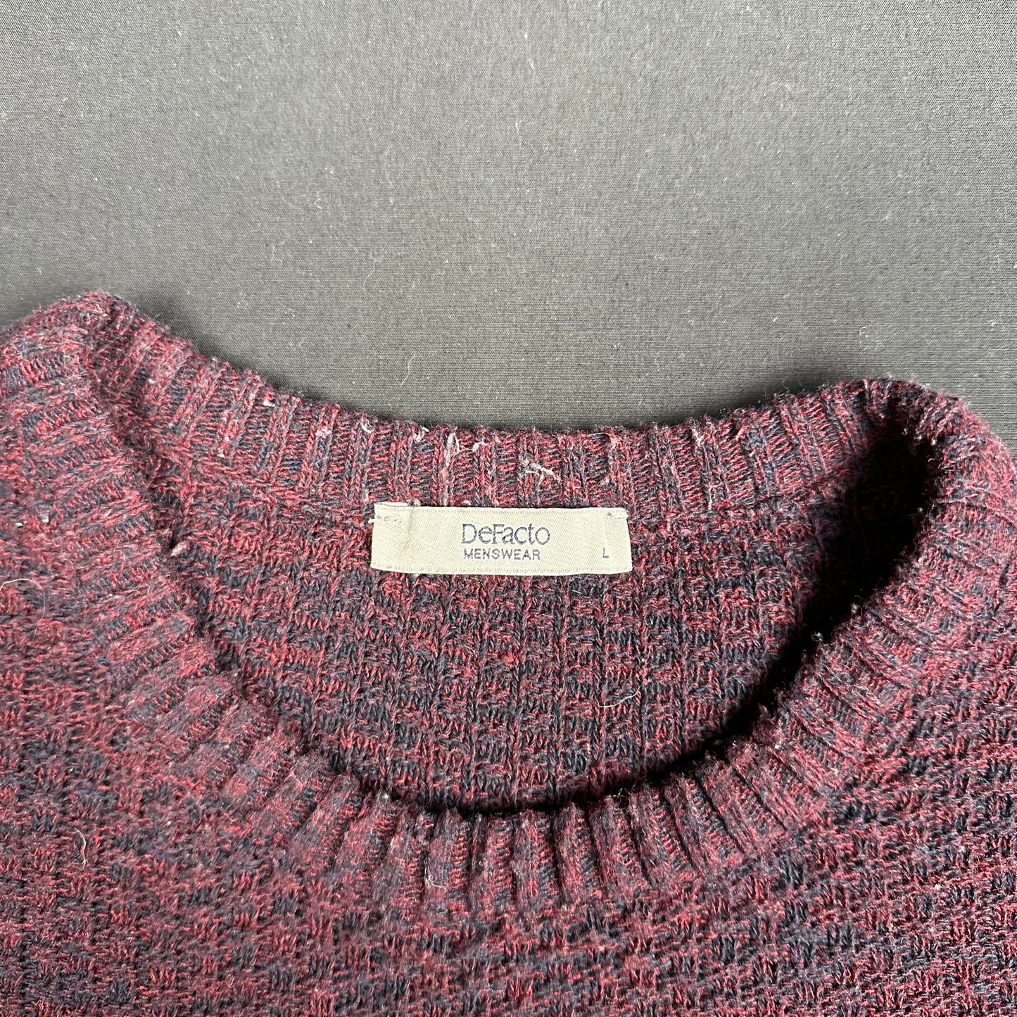 Sweater - Burgundy & Navy - Size L