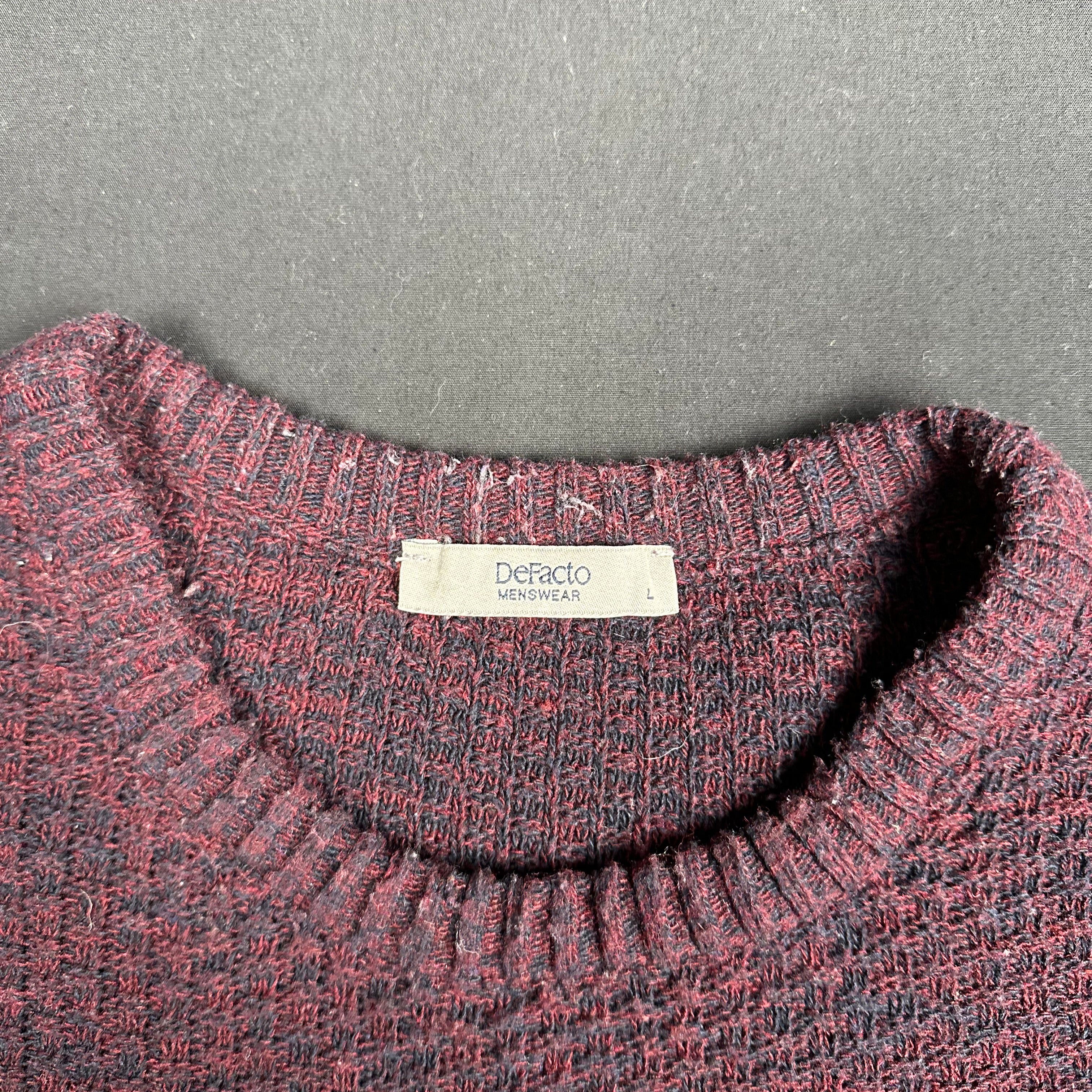 Sweater - Burgundy & Navy - Size L