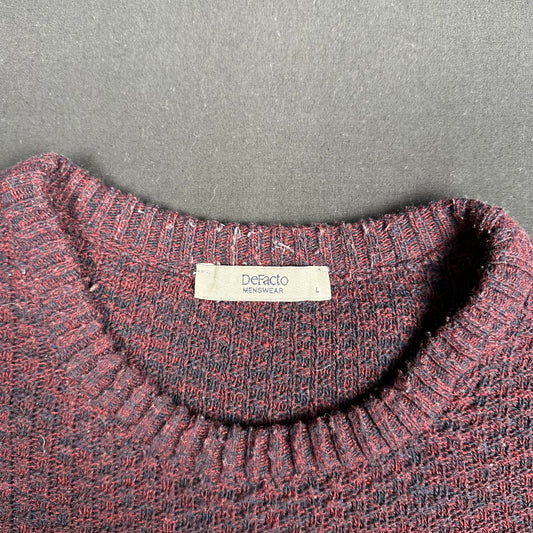 Sweater - Burgundy & Navy - Size L