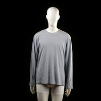 H&M - Long-sleeve top - Light Gray - Size L - Plain long-sleeve top with a crew neckline and a relaxed fit. No visible patterns, embellishments, or closures.