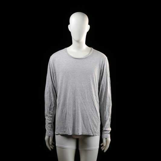 Soc - Long-sleeve top - Light Gray - Size XL - Plain long-sleeve top with a round neckline and no visible embellishments or closures. The hem is straight, and the fabric appears slightly wrinkled.