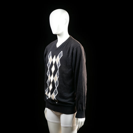Sweater - Black & White & Beige - Size L