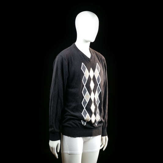 Sweater - Black & White & Beige - Size L