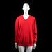 Dressmann - Sweater - Red - Size 3XL - Solid red sweater featuring a V-neck and ribbed cuffs and hem. The design is plain with a relaxed fit.