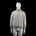 Erkuş - Sweater - Beige - Size M - Ribbed high collar sweater with a quarter-zip front closure. Features ribbed cuffs and hem.