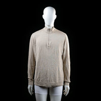 Selected Homme - Long-sleeve top - Beige - Size L - Long-sleeve top with a mock neck and a half-zip closure at the front. Features ribbed cuffs and hem.