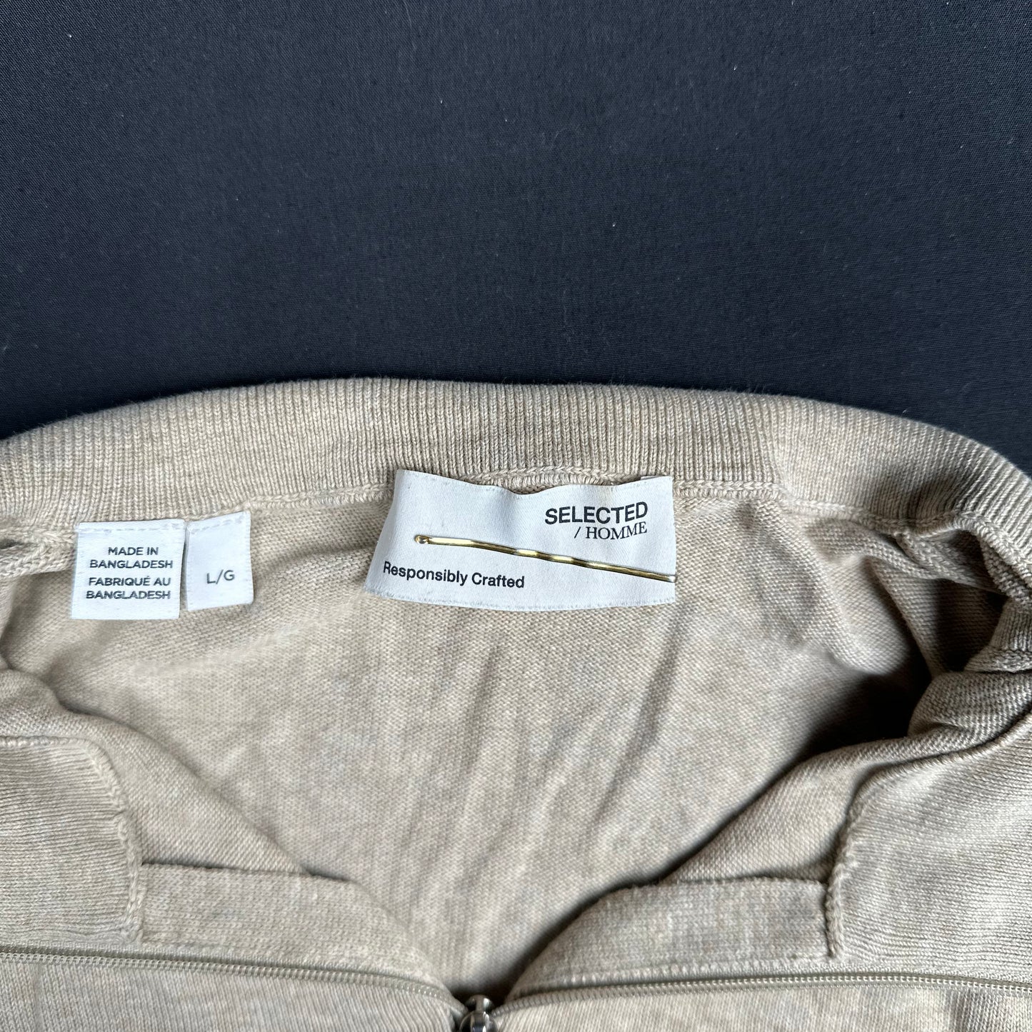 Long-sleeve top - Beige - Size L