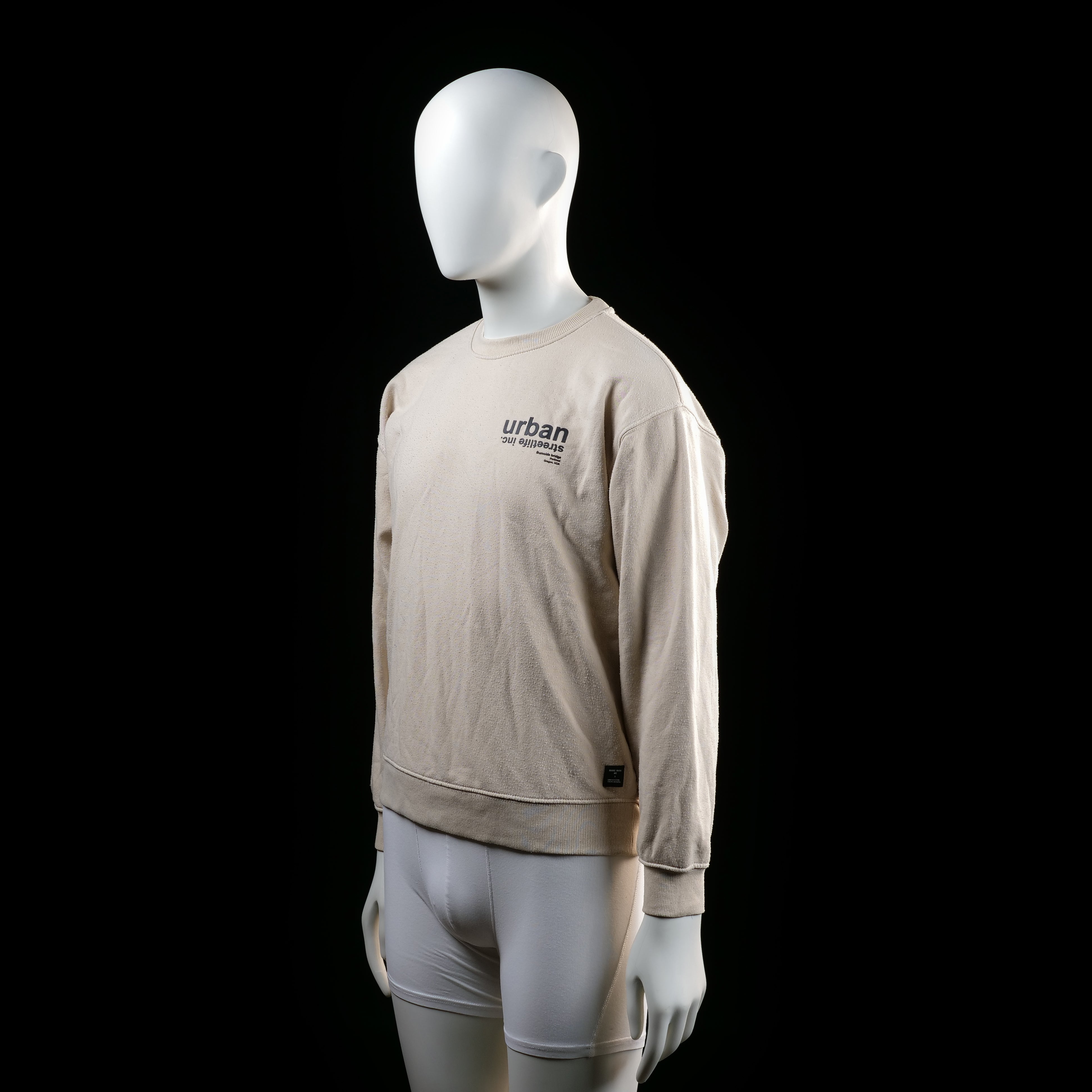 Sweatshirt - Beige & Black - Size 160
