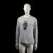 Ralph Lauren Polo - Long-sleeve top - Light Gray - Size XL - Light gray long-sleeve top with a front graphic of a bear dressed in blue clothing. Features a round neckline and plain sleeves with no additional detailing.