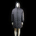 Padded coat - Dark Gray - Size 2XL - Long quilted coat with diamond stitching pattern throughout and a front zip closure. Features a hood and elasticized cuffs.