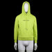 DAILY PAPER - Hoodie - Lime - Size XS - (NEW) - Lime green hoodie with drawstring hood, front kangaroo pocket, and a black logo print on the chest. Ribbed cuffs and hem provide a snug fit.