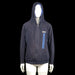 Boss - Hoodie - Navy & Light Blue - Size L - Navy hoodie with a full front zip, featuring two vertical light blue stripes and 