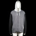 CYPRIME - Hoodie - Light Gray & Black - Size 4XL - Color-block hoodie with light gray hood and pockets, dark gray body, and black sleeves. Features a full front zipper and ribbed cuffs.