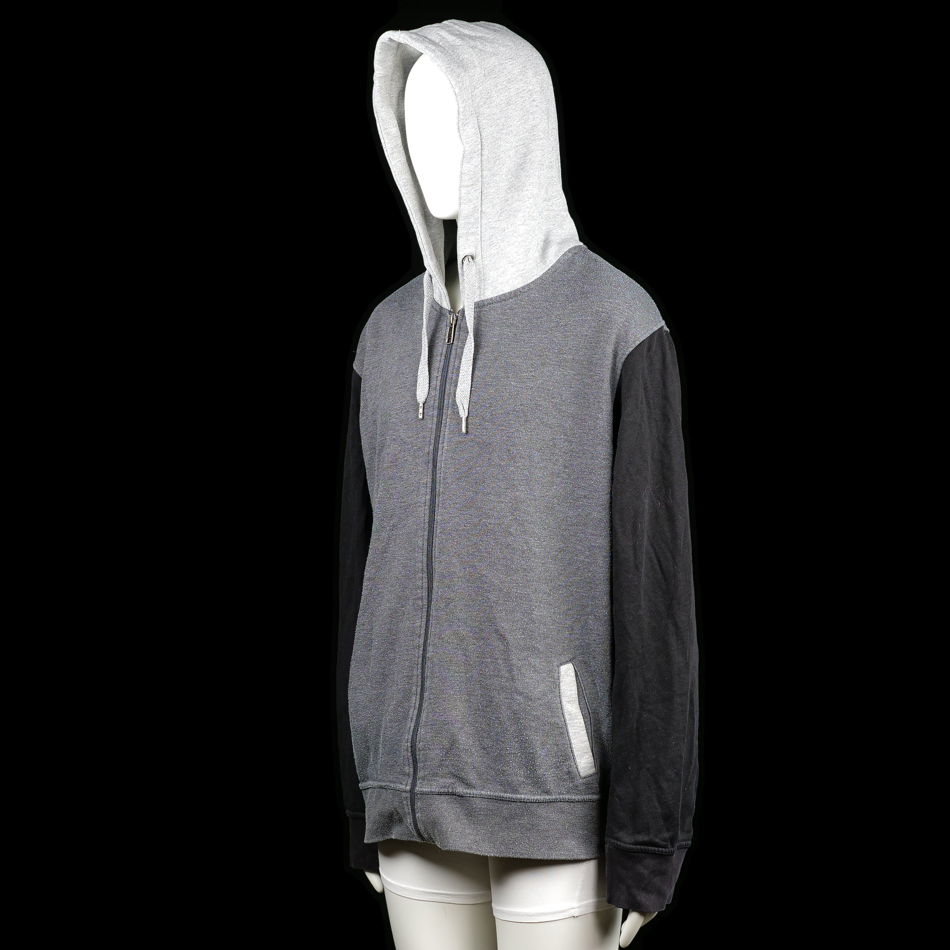 Hoodie - Light Gray & Black - Size 4XL