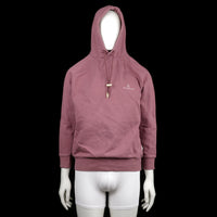 Law of the Sea - Hoodie - Burgundy - Size S - Solid burgundy hoodie with a drawstring hood featuring rounded wooden toggles. Ribbed cuffs and straight hem.