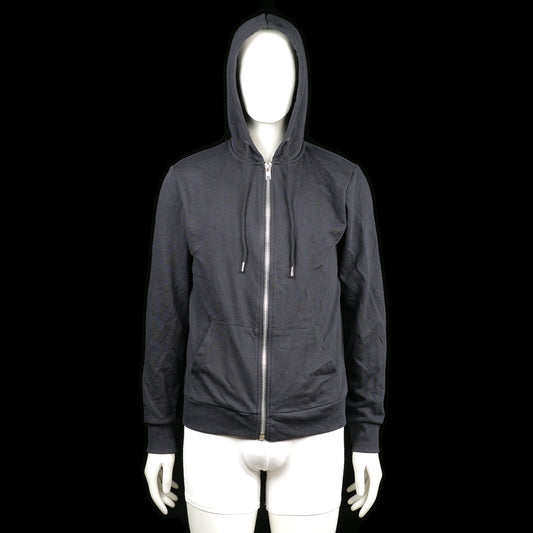 Lager 157 - Hoodie - Black - Size S - Black zip-up hoodie with drawstrings and front split kangaroo pockets. Ribbed cuffs and hem.