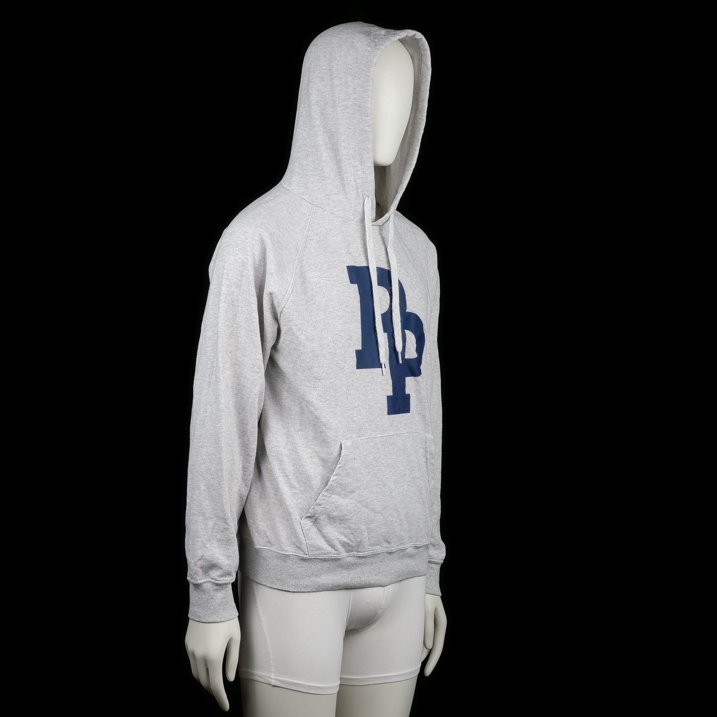 Hoodie - Light Gray & Navy - Size M