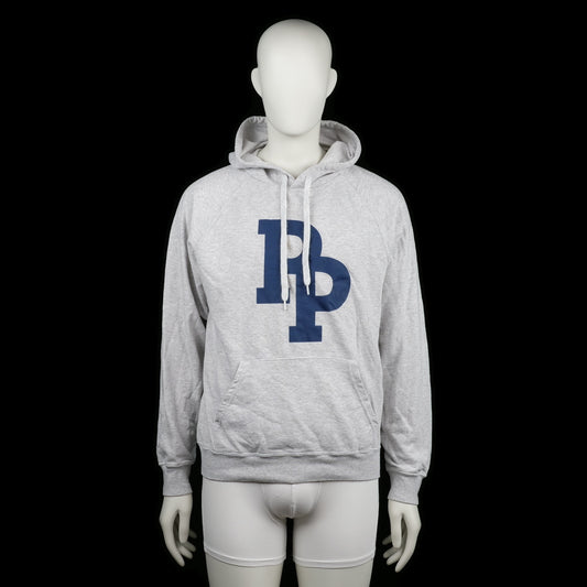 Hoodie - Light Gray & Navy - Size M