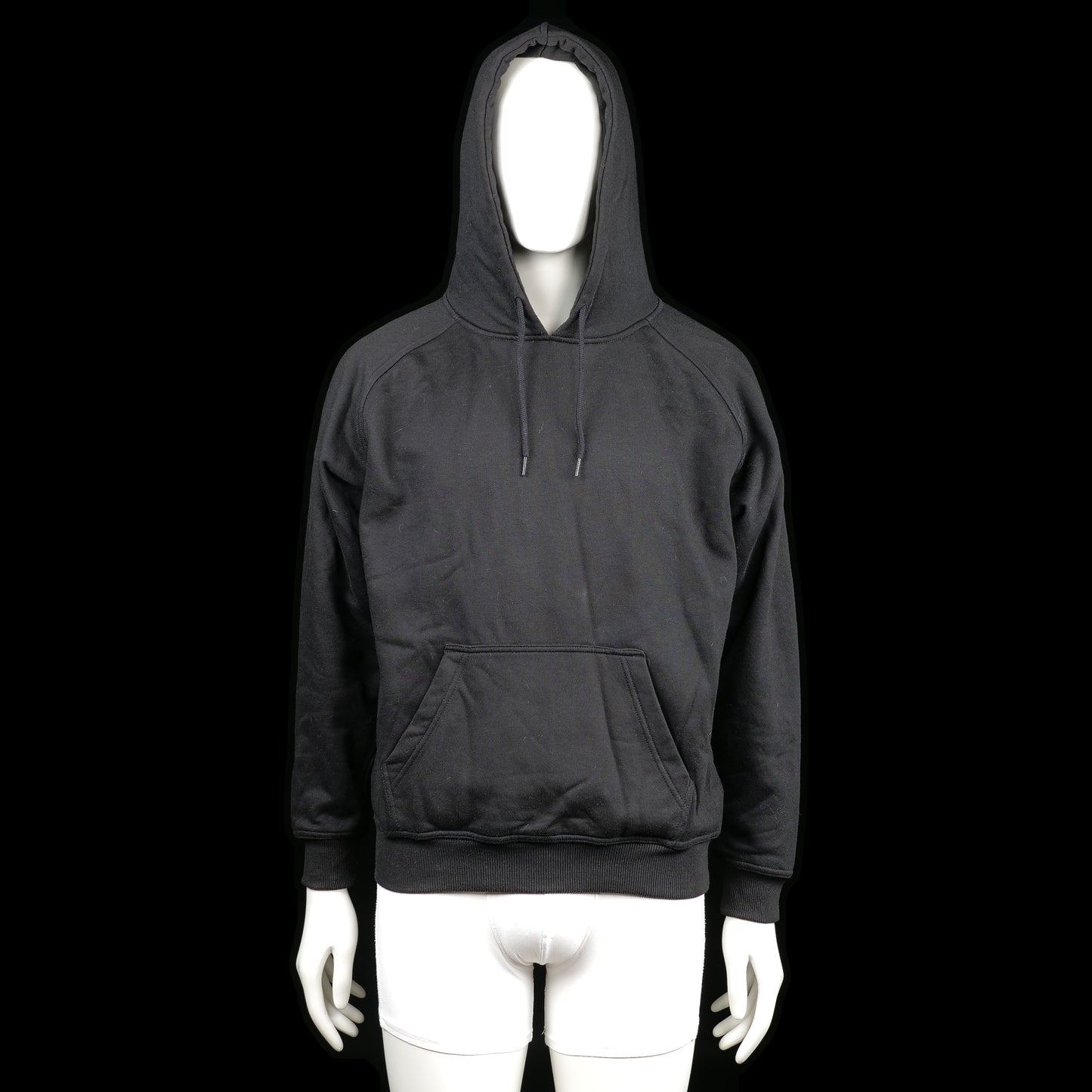 Urban Classics - Hoodie - Black - Size M - Solid black hoodie with a kangaroo pocket in front and ribbed cuffs and hem. Features a drawstring hood.