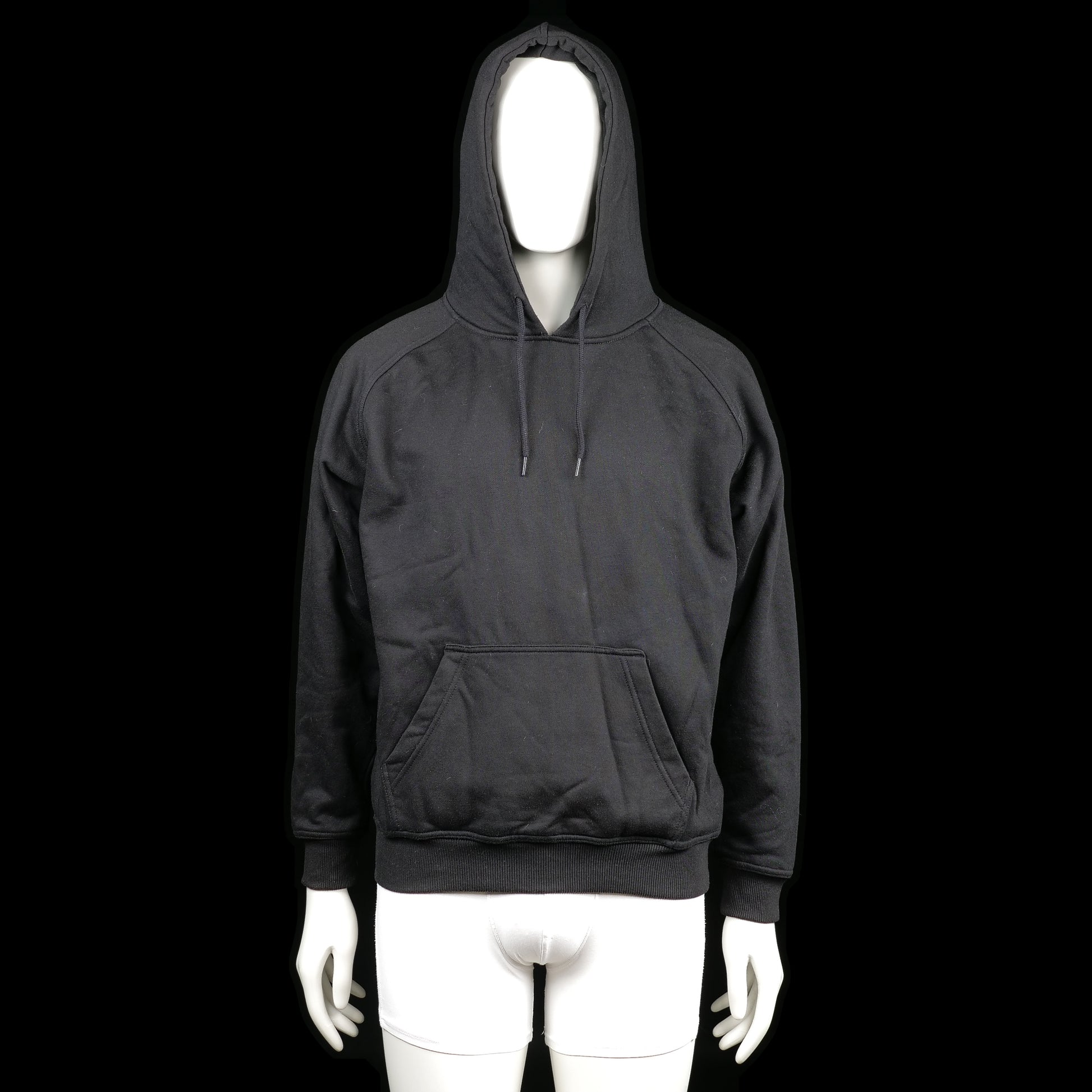Urban Classics - Hoodie - Black - Size M - Solid black hoodie with a kangaroo pocket in front and ribbed cuffs and hem. Features a drawstring hood.