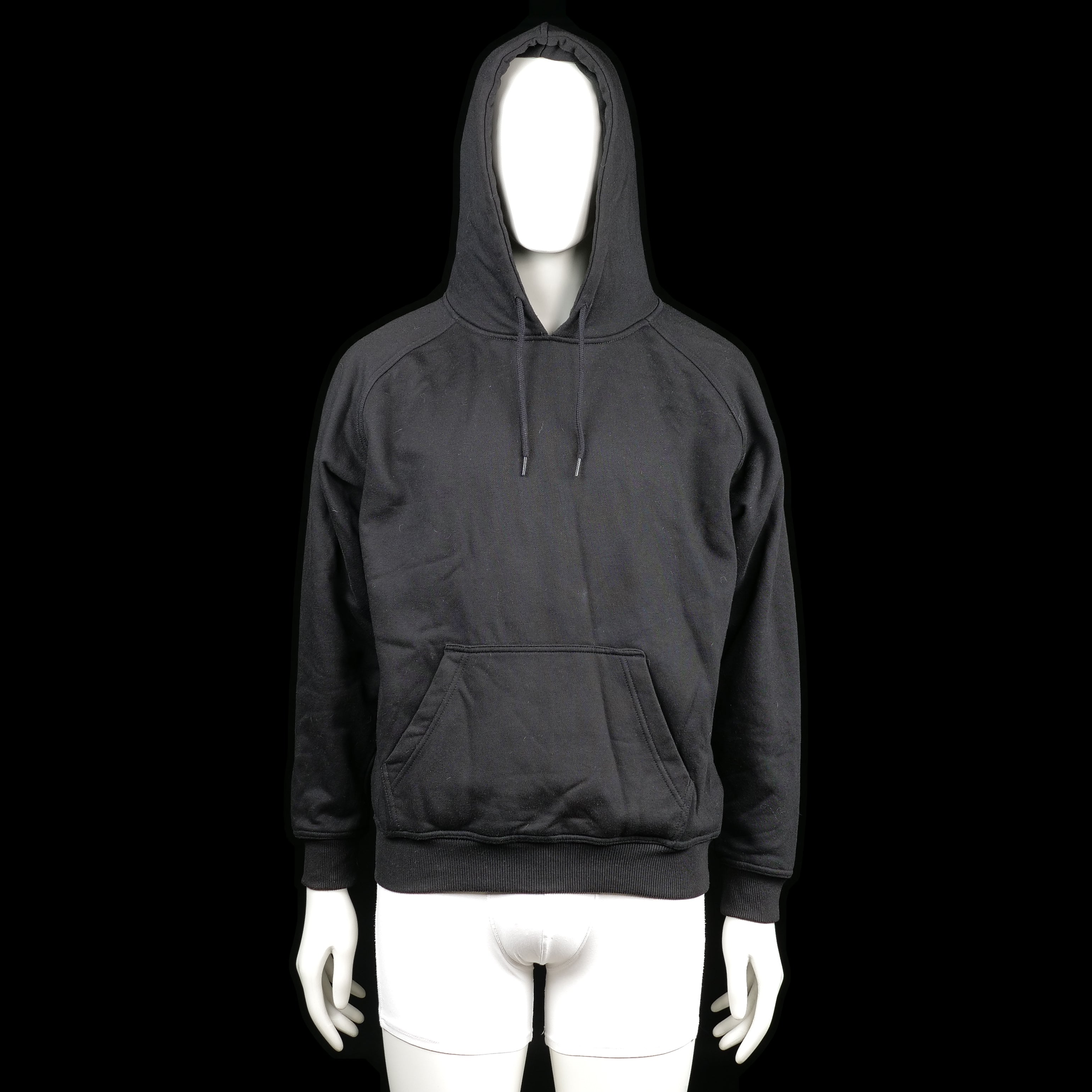 Urban Classics - Hoodie - Black - Size M - Solid black hoodie with a kangaroo pocket in front and ribbed cuffs and hem. Features a drawstring hood.