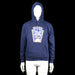 Stanley/Stella - Hoodie - Navy & White - Size M - Navy hoodie with large white printed text on front and back, including a Heinz mayonnaise label graphic on the chest. Features a kangaroo pocket and drawstring hood.