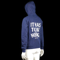 Hoodie - Navy & White - Size M