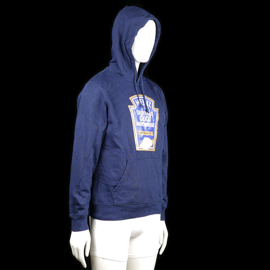 Hoodie - Navy & White - Size M