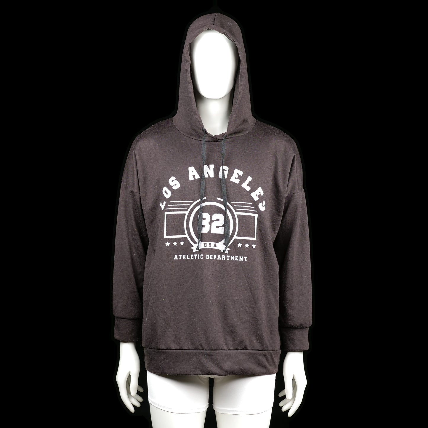 NewCollection - Hoodie - Black & White - Size 3XL - Black hoodie with white “Los Angeles 32 Athletic Department” print on the front. Features a drawstring hood and ribbed cuffs and hem.