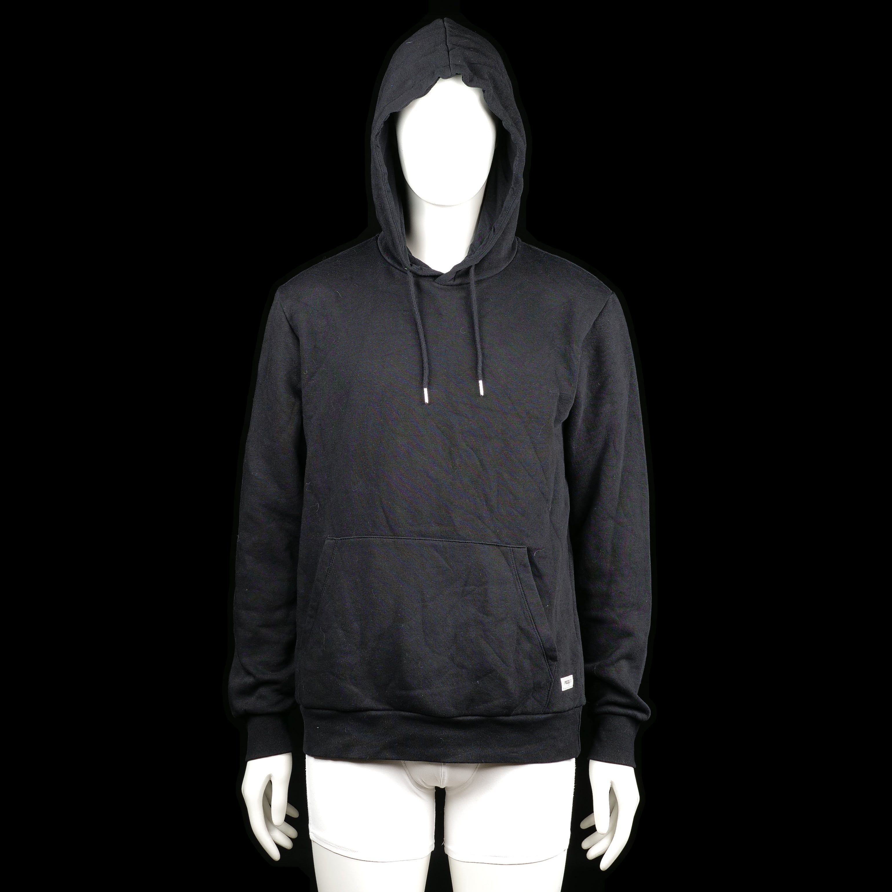 Produkt - Hoodie - Black - Size L - Solid black hoodie with front kangaroo pocket and adjustable drawstrings on the hood. Features ribbed cuffs and a straight hem.