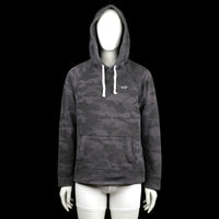 Hollister - Hoodie - Charcoal - Size S - Charcoal camouflage hoodie with white drawstrings and a front kangaroo pocket. Features long raglan sleeves and a straight hem.