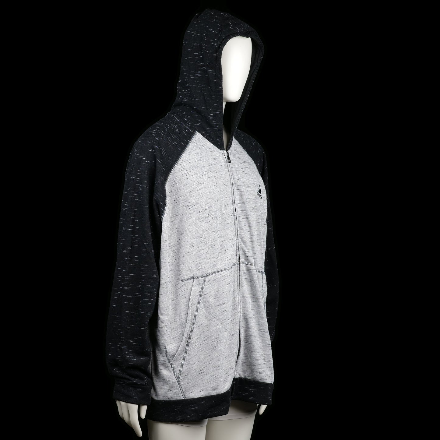 Hoodie - Light Gray & Black - Size 2XL