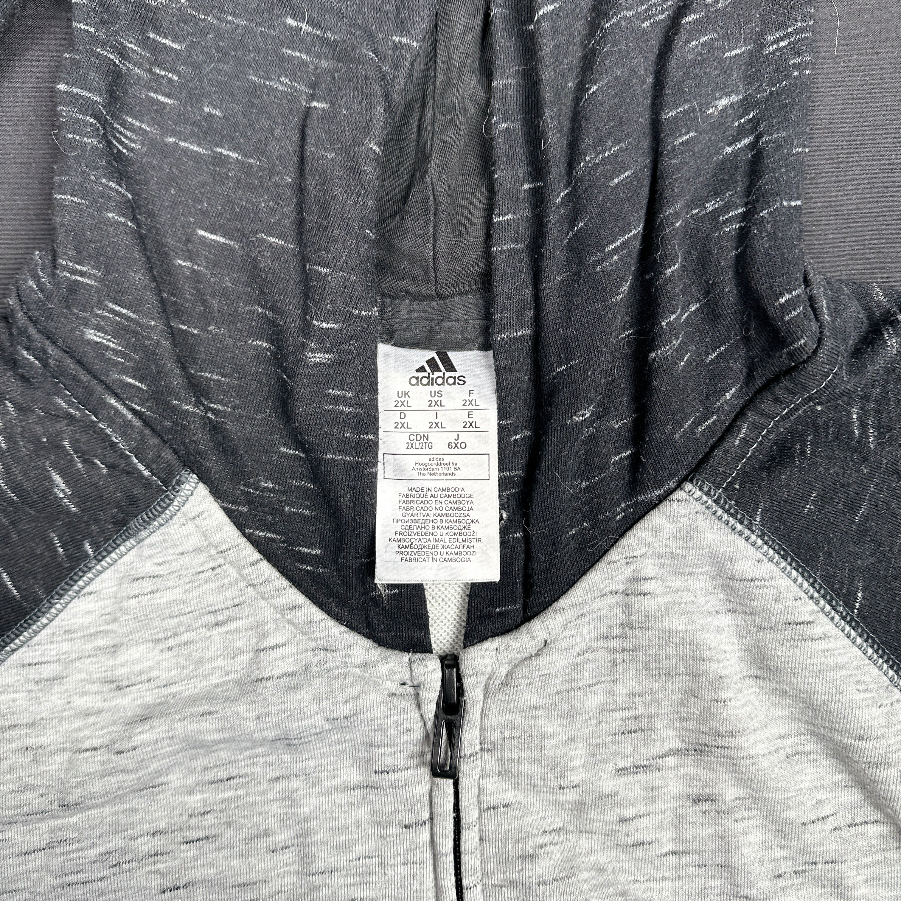 Hoodie - Light Gray & Black - Size 2XL