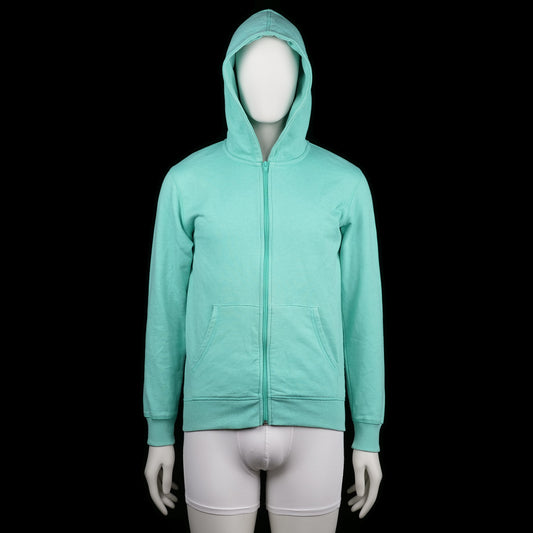 H&m Conscious Collection - Hoodie - Mint - Size 170 - Mint green zip-up hoodie with a front kangaroo pocket and ribbed cuffs and hem. Features a solid color and a standard hood.