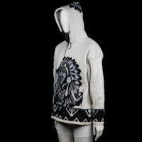 Hoodie - Ivory & Black - Size L
