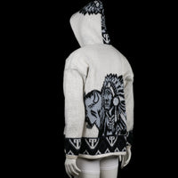 Hoodie - Ivory & Black - Size L