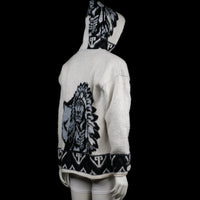Hoodie - Ivory & Black - Size L