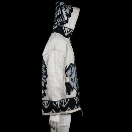 Hoodie - Ivory & Black - Size L