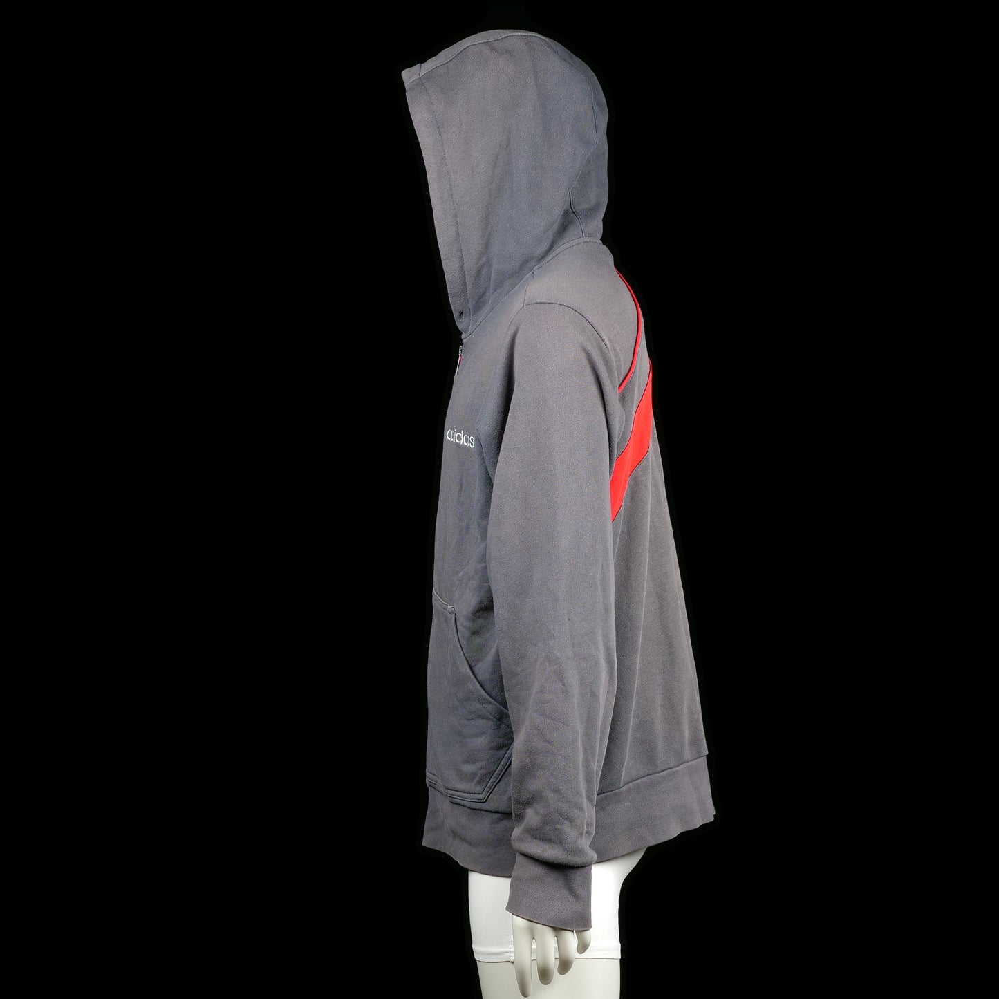Hoodie - Charcoal & Red - Size L