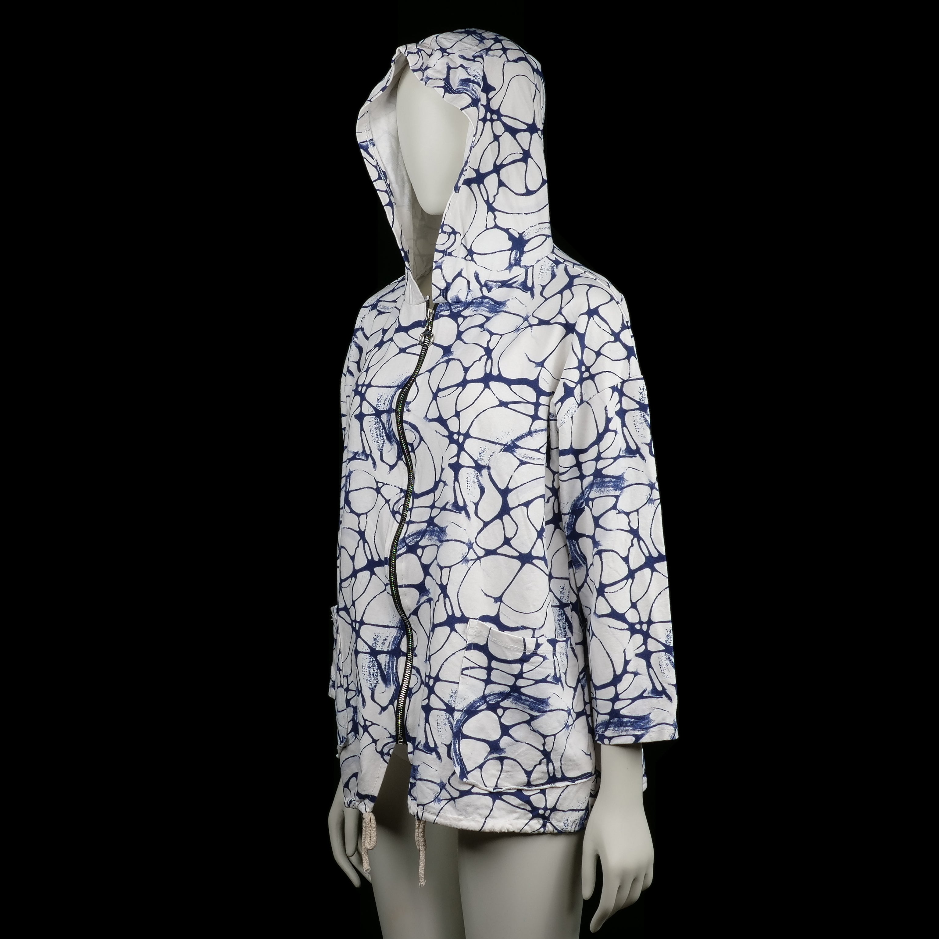 Hoodie - White & Navy - Size XXL