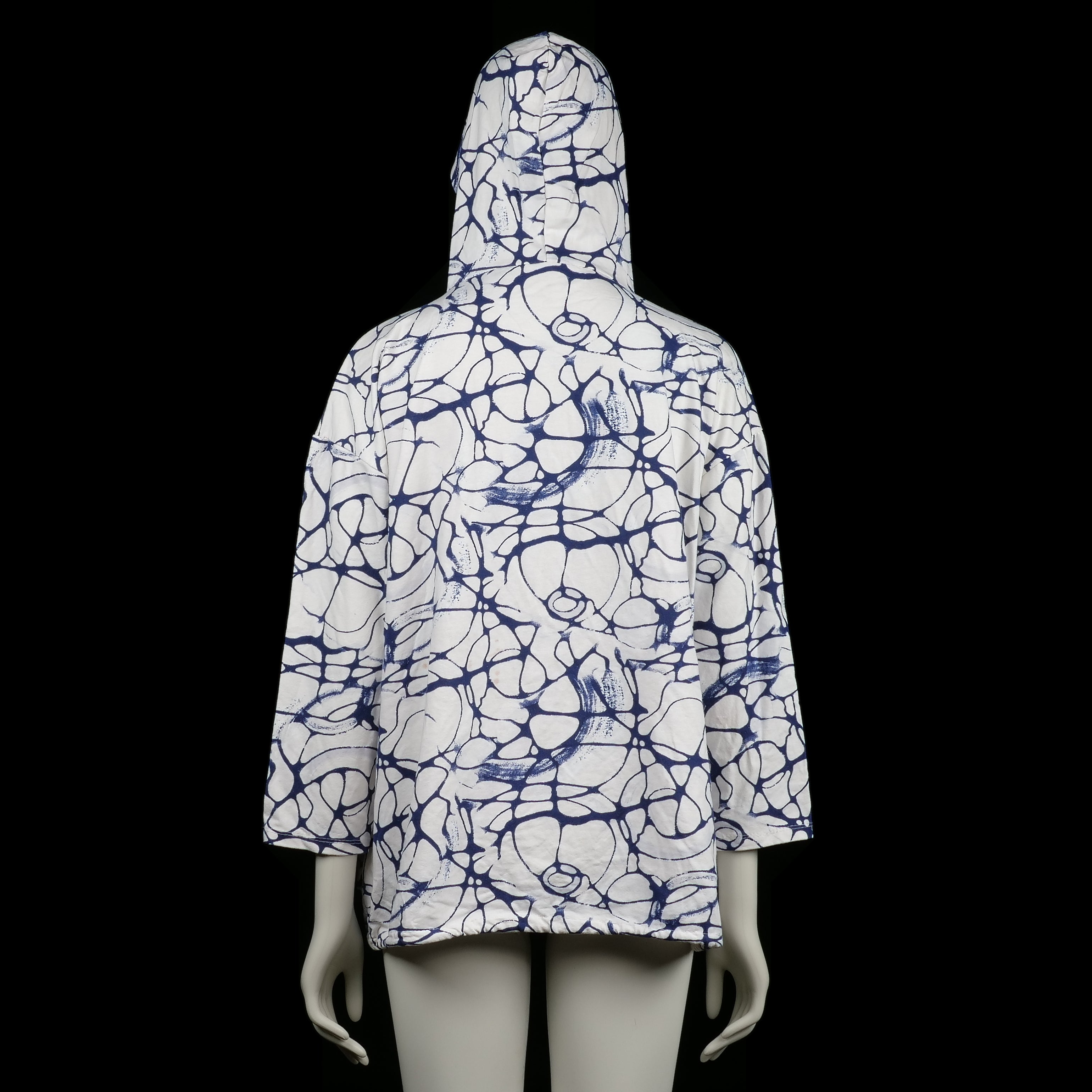 Hoodie - White & Navy - Size XXL