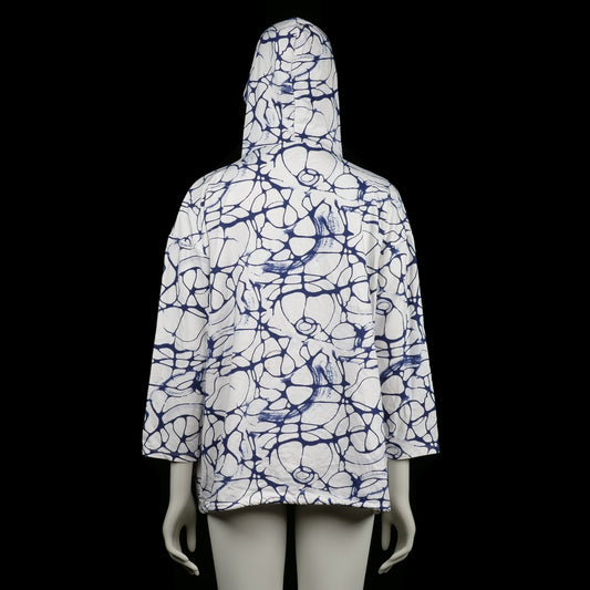 Hoodie - White & Navy - Size XXL