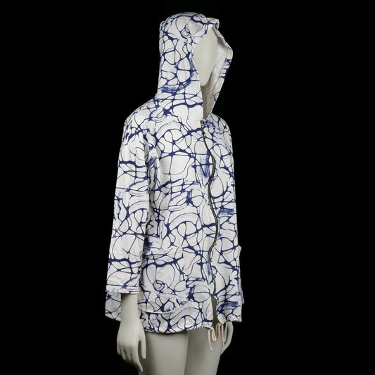 Hoodie - White & Navy - Size XXL