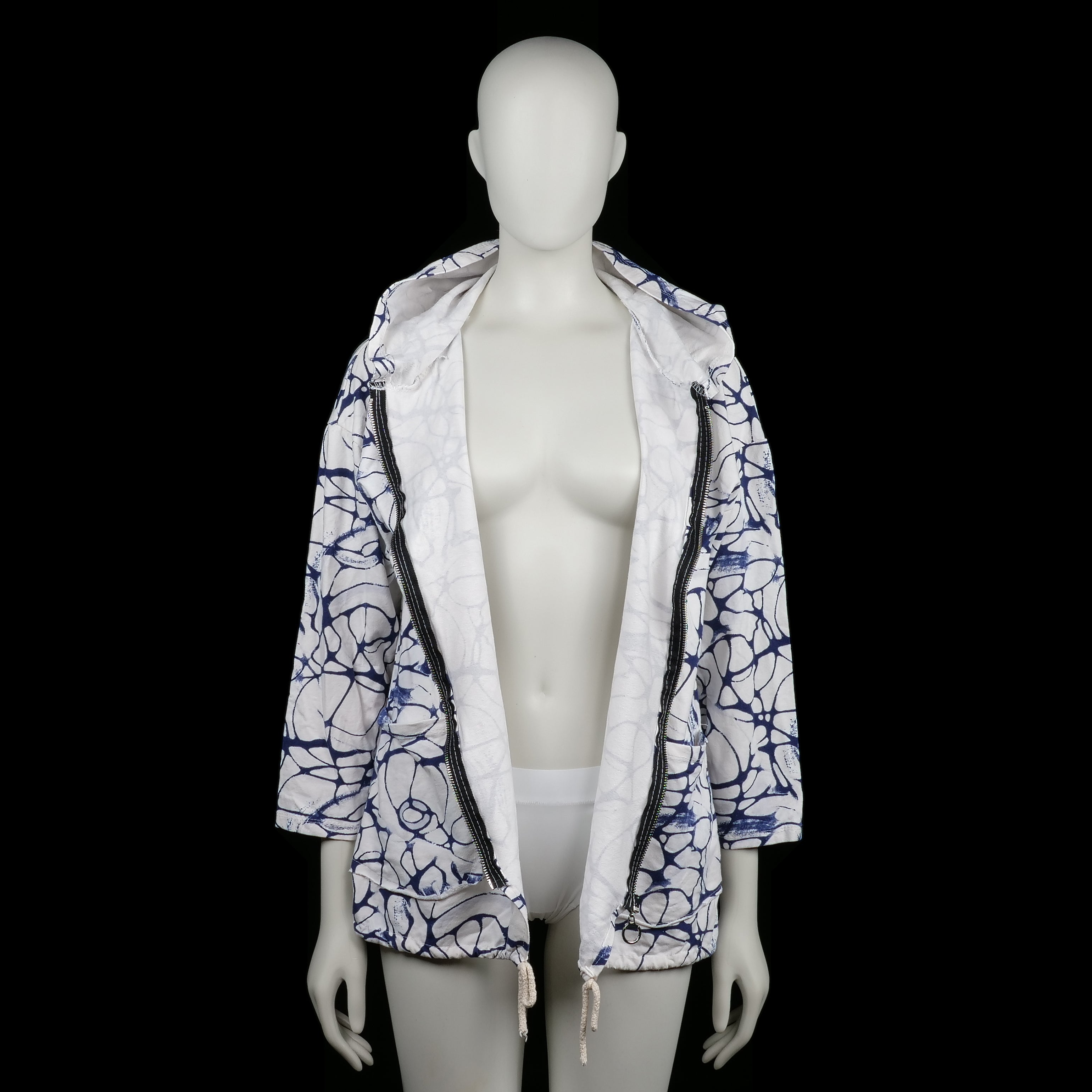 Hoodie - White & Navy - Size XXL