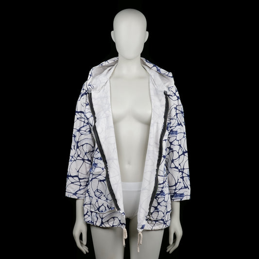 Hoodie - White & Navy - Size XXL