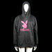 Playgirl - Hoodie - Black & Pink - Size 3XL - Black hoodie with a large pink Playboy bunny and 